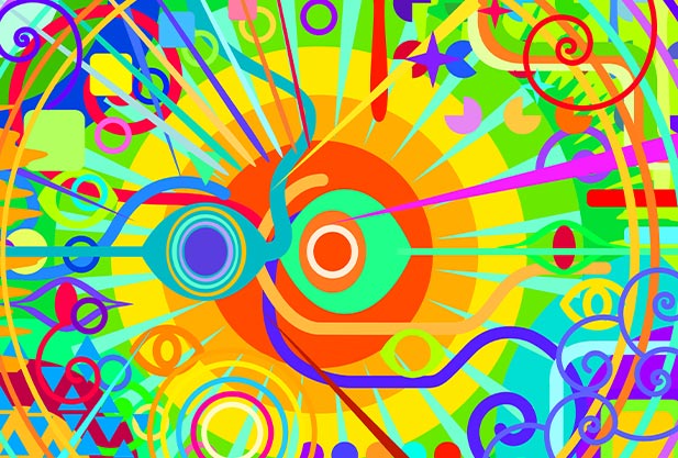 Sensory issues concept with bright colors