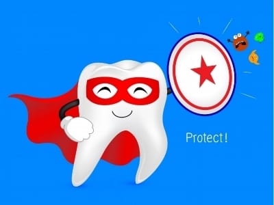 Superhero tooth concept